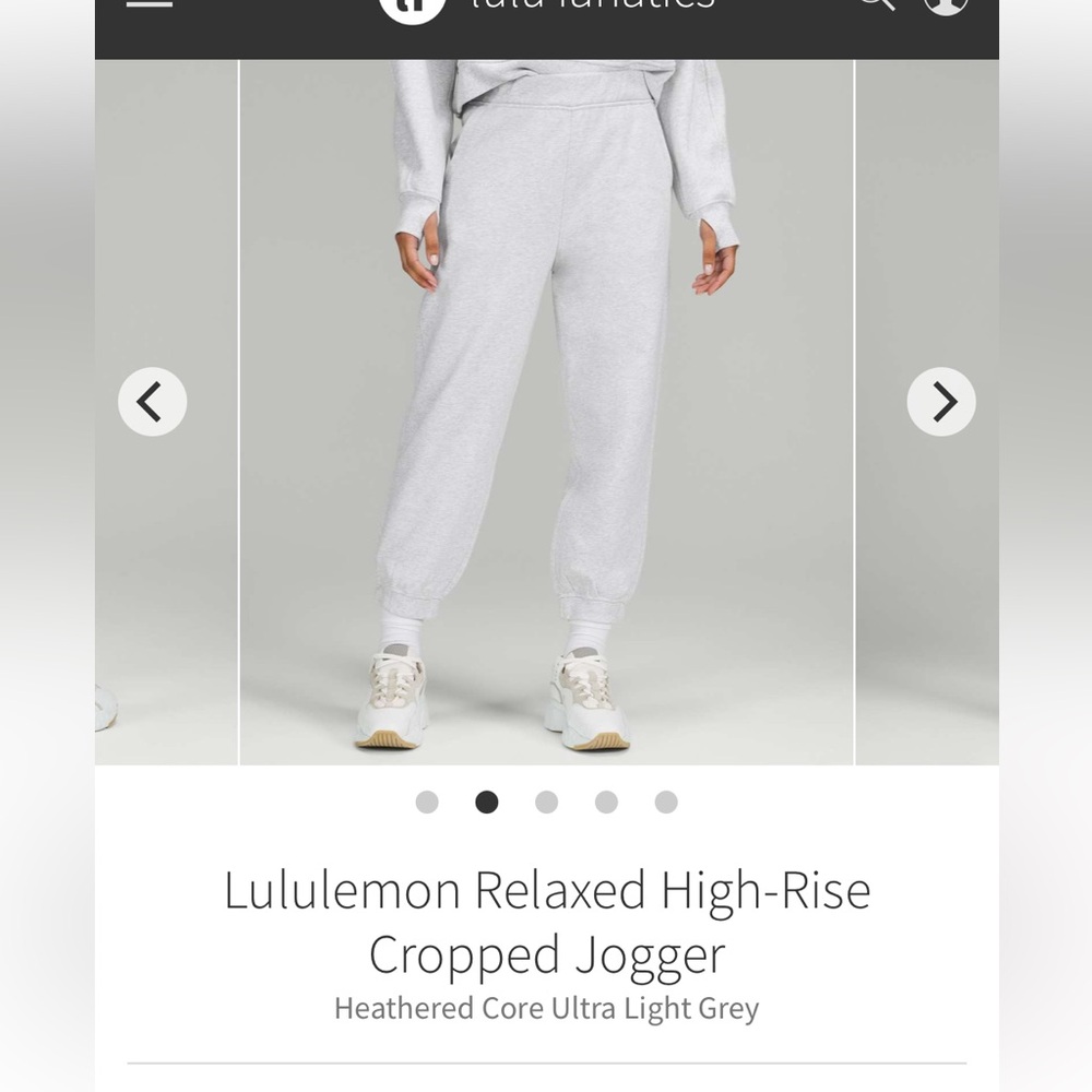 Lululemon black high rise cropped jogger